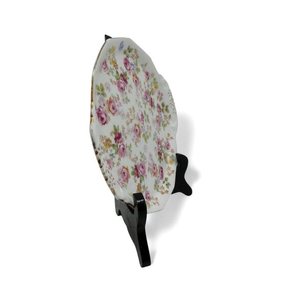 Vintage ROYAL STAFFORD Plate with Handles and Pink Roses 8 Inches - Picture 2 of 13